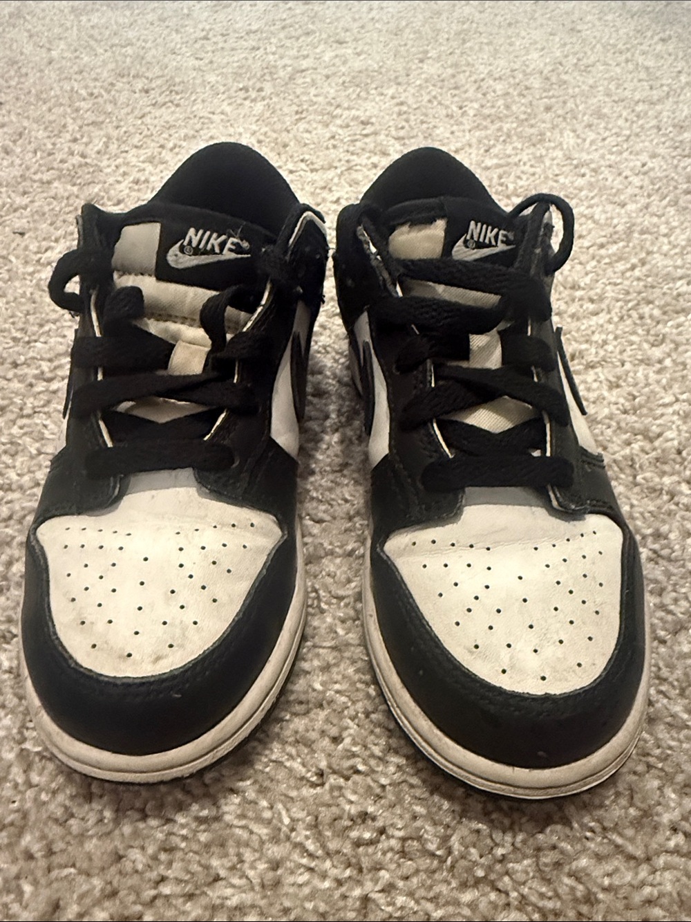 Nike Kids Black and White Low-Top Sneakers
